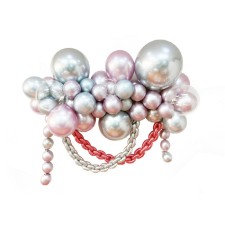 Set for creating compositions from balloons, set of 52 pcs., Silver, siren
