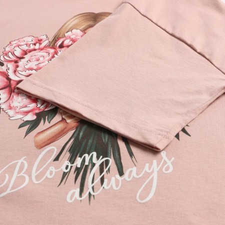 Women's home set (T -shirt/Bridges), pink color, size 52-5