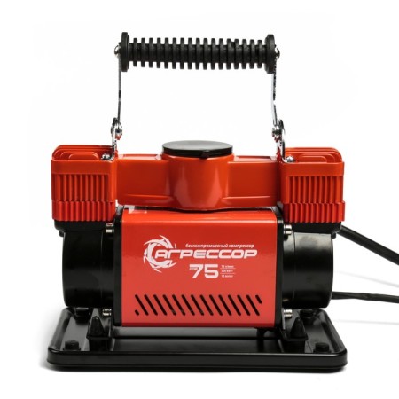 Car compressor "Aggressor" AGR-75, boropian, metal, 12V, 300W, performance 75 l/min, boat adapters, bag-2