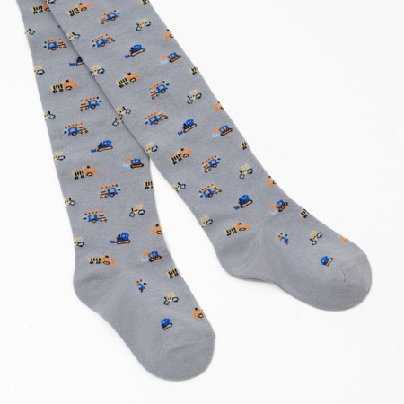 Pantyhose children's "Construction equipment", gray color, height 92-98-1