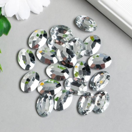 Decor for creativity Plastic "Rhil Obv. Silver" set of 20 pcs 1.3x1.8 cm