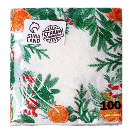 Napkins single -layer "New Year's aroma", 24x24 cm, set of 100 pcs-1