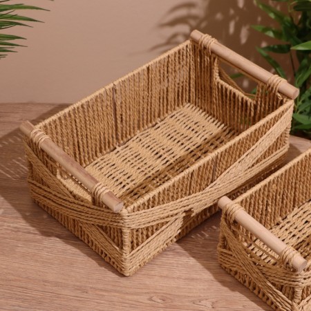 Set of wicker baskets, 3 pcs, 36x31x25 cm-2