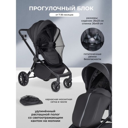Stroller 3 in 1 Farfello Baby Shell BBS-001, Black Color-4