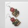 Earrings "School" books, colored in silver