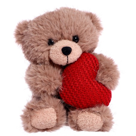 Soft toy "Bear with heart", brown color, 14 cm