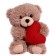 Soft toy "Bear with heart", brown color, 14 cm