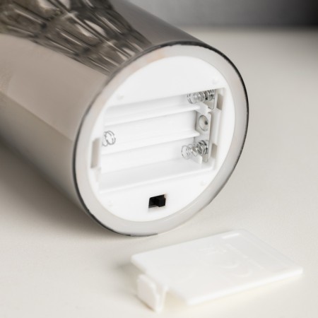 Silver LED candle, 7.5 × 10 × 7.5 cm, wax, plastic, batteries AAAX3 (not in the kit), glow warm white-2