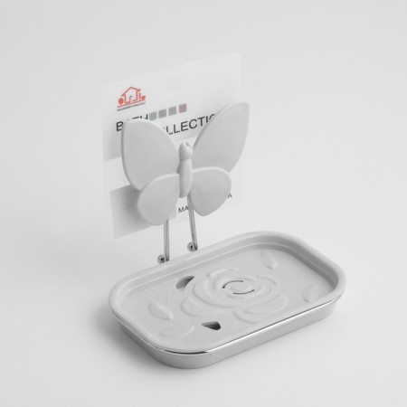 Soap dish on the suction cup "Butterfly", plastic, 13 × 11 × 9.5 cm, color mix-6