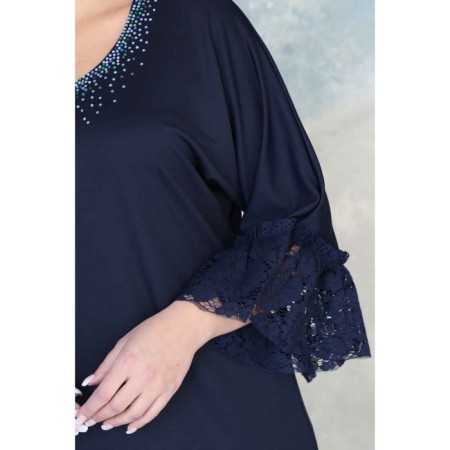 Female dress, size 44, blue color-7