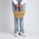 Female wicker bag without fastening, beige color
