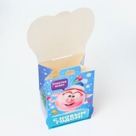 New Year. Gift box New Year's house "Smeshariki" License 12 x 8.5 x 17.5 cm (+2.2 cm).-3