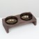 Double stand with dark glass bowls 30 x 14.5 cm x 6.5 cm 2x250 ml, wenge