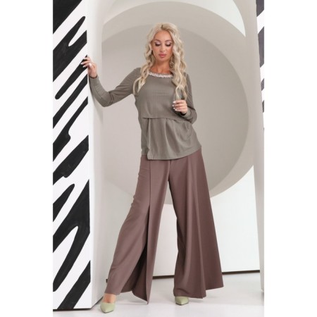 Female blouse, size 46, khaki color-8