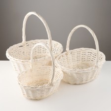 A set of baskets, 3 pcs, 46 × 36 × 16/42 cm, 41 × 31 × 14/35 cm, 34 × 27 × 12/31 cm, willow