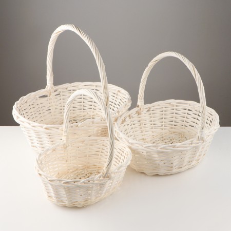 A set of baskets, 3 pcs, 46 × 36 × 16/42 cm, 41 × 31 × 14/35 cm, 34 × 27 × 12/31 cm, willow