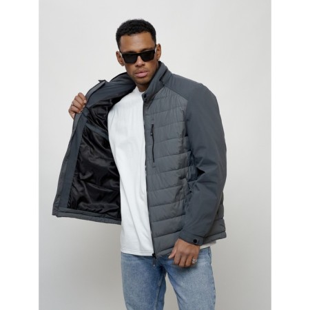 Male spring jacket, size 50, dark gray color-10