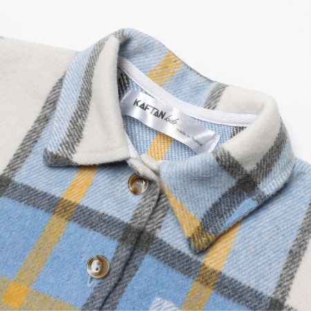 Children's shirt kaftan insulated, size 36 (134-140 cm), blue-6