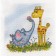 Embroidery Set "Giraffe and Elephant" 21.5 × 21.5 cm