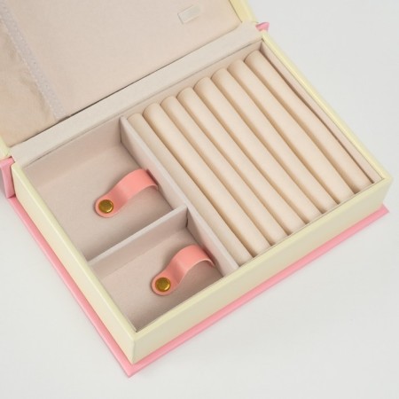 Casket to the leatherette for jewelry "Magic Book" Pink 15.5x21.5x7 cm-3