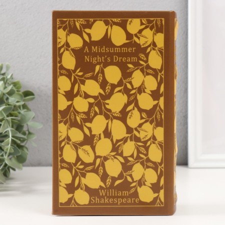 Safe Brush Tree leatherette "Dream on Summer Night William Shakespeare" Lemons embossing 21x13x5 cm-5