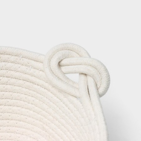 Basket for storage ladled handmade LadoM "Vilena", 38 × 22 × 12 cm, white color-3