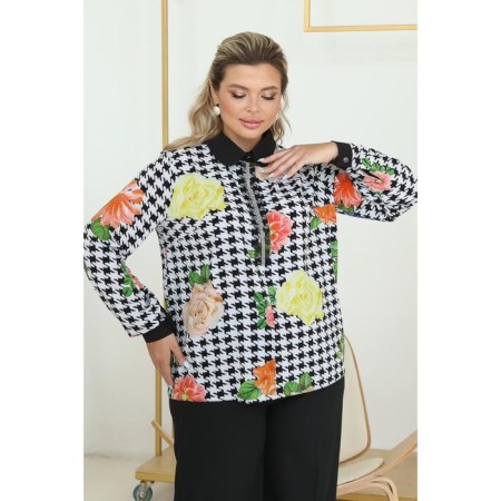 Female shirt, size 56, white, black color-8