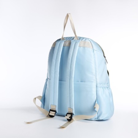 A backpack with a zipper, the color is blue-1
