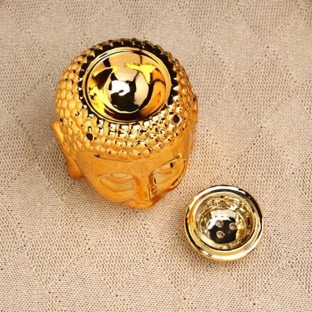 Aroma lamp - a stand for incense "Buddha" 12x10cm, gold-4