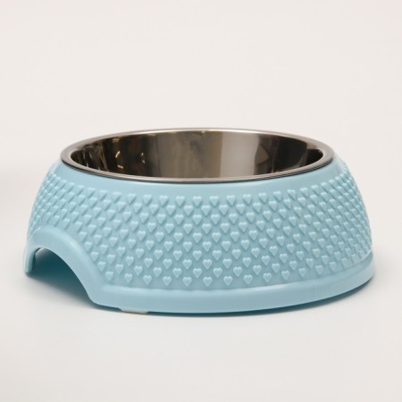 Metal bowl on a plastic base 400 ml, 18.5 x 18.5 x 6 cm, blue-2