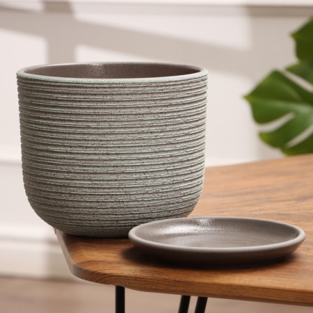 Flower Pot "Vine" Green gray Book No. 3, 2.9 liters-1