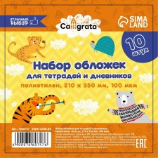 Set of covers PE 10 pieces, 210 x 350 mm, 100 μm, for notebooks and diaries (in a soft cover)
