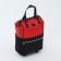 Road bag on wheels, outer pocket, black/red color