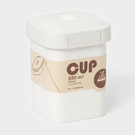 Lunch - boxing box "Univers", 550 ml, 9 × 9 × 11.9 cm, beige color