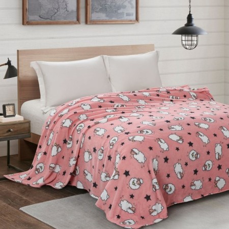 Plaid 180x200cm, coral-flis 165g/m, 100% polyester