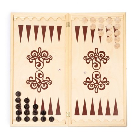 Backgammon "turns", wooden board 60 x 60 cm, with a field for playing checkers-1