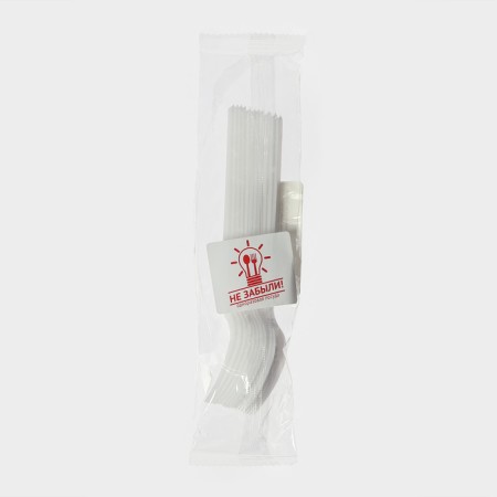 Set of plastic disposable forks, 16.5 cm (± 1 cm), 12 pcs, white color-5