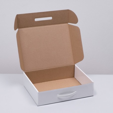 Boxing box, white, laminated, 25 x 32 x 8.5 cm-2