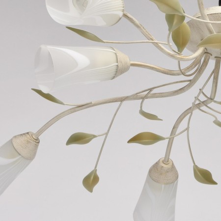 Chandelier "Delight", 10x60W E14, white color, gold-5