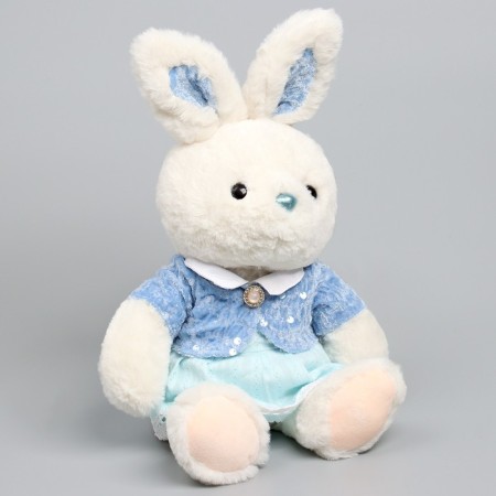 Soft toy "Little Friend", bunny in a blue dress-3