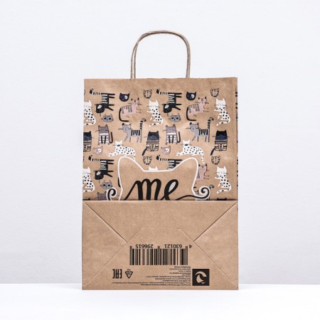 Paper package, craft 80 g/m2 35 x26 x 15 cm "meow"-1