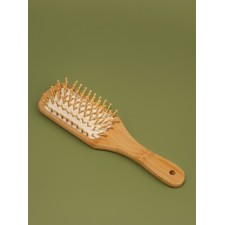 Расчёска массажная BAMBOO 22,5*6,5см бамбук/резина бел подвес/пакет QF