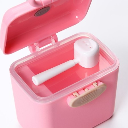Container for storing baby food 150 ml., With a spoon, pink color-3