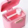 Container for storing baby food 150 ml., With a spoon, pink color