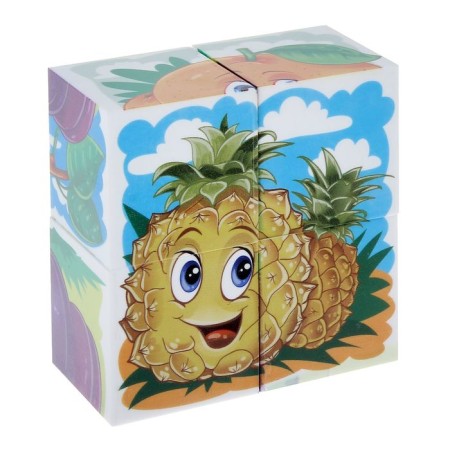Cubes "Fruits", 4 pieces-6