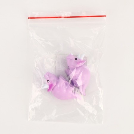 Miniature puppet "dinosaurus", set 2 pcs., Size 1 pc. - 3 × 5.5 × 2 cm, purple color-7
