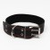 Leather collar with embossing on synthetic winterizer, 85 x 4.5 cm, Osh 50-70 cm, black