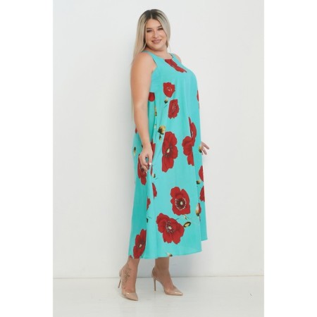 Female dress, size 64, turquoise color-2