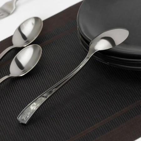 Tablespoon plastic disposable, 17.5 cm, silver color-1