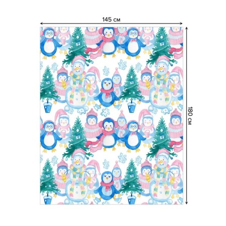 The tablecloth “Family of Snowmen”, rectangular, Saten, size 145x180 cm-1